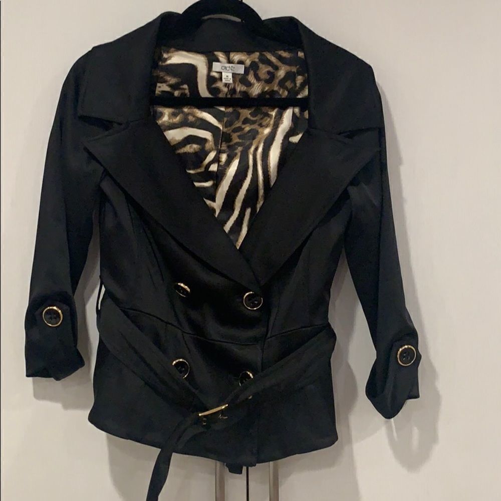 satin with gold button jacket